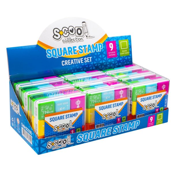 Accesorii craft, Stampilute patrate, 9 buc/set - S-COOL - imagine 2