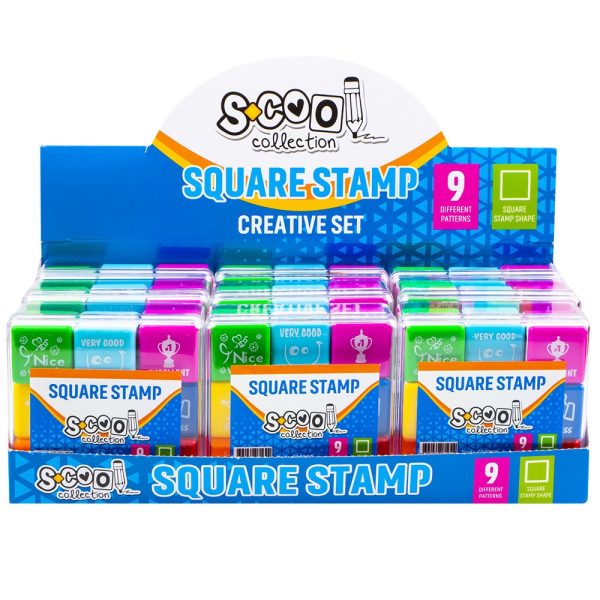 Accesorii craft, Stampilute patrate, 9 buc/set - S-COOL - imagine 3