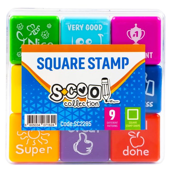 Accesorii craft, Stampilute patrate, 9 buc/set - S-COOL - imagine 4