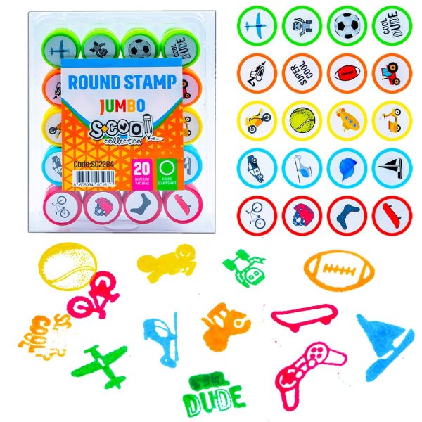Accesorii craft, Stampilute rotunde, 20 buc/set - S-COOL - imagine 10