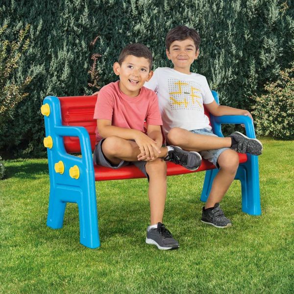 Bancuta, rosu+albastru, 67x109,5x50cm - Dolu - imagine 2