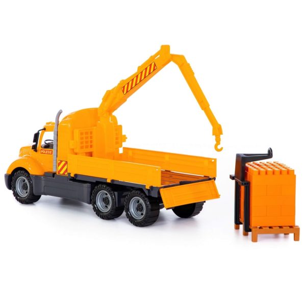 Camion-macara + palet cuburi - Mike, 53x19x26 cm, Wader - imagine 3