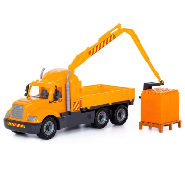 Camion-macara + palet cuburi - Mike, 53x19x26 cm, Wader - imagine 4