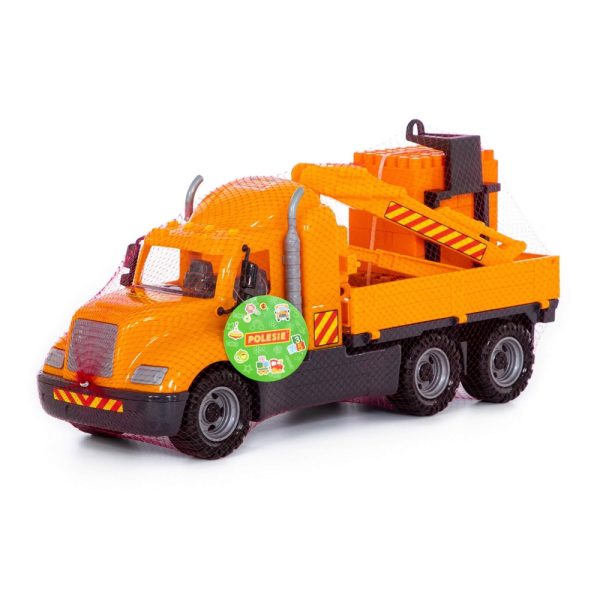 Camion-macara + palet cuburi - Mike, 53x19x26 cm, Wader - imagine 5