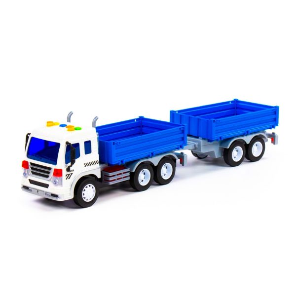 Camion + remorca cu lumina si sunet, 46.6x10.2x12 cm, Polesie - imagine 2