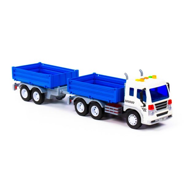 Camion + remorca cu lumina si sunet, 46.6x10.2x12 cm, Polesie - imagine 3