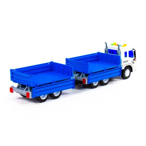 Camion + remorca cu lumina si sunet, 46.6x10.2x12 cm, Polesie - imagine 4