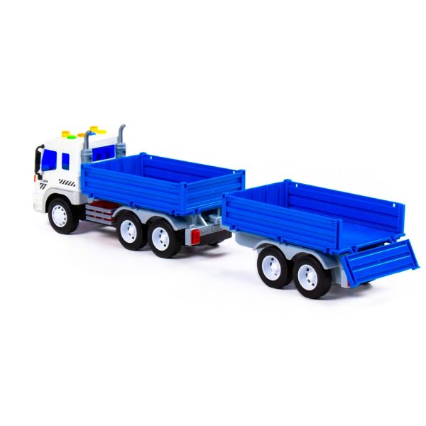 Camion + remorca cu lumina si sunet, 46.6x10.2x12 cm, Polesie - imagine 5