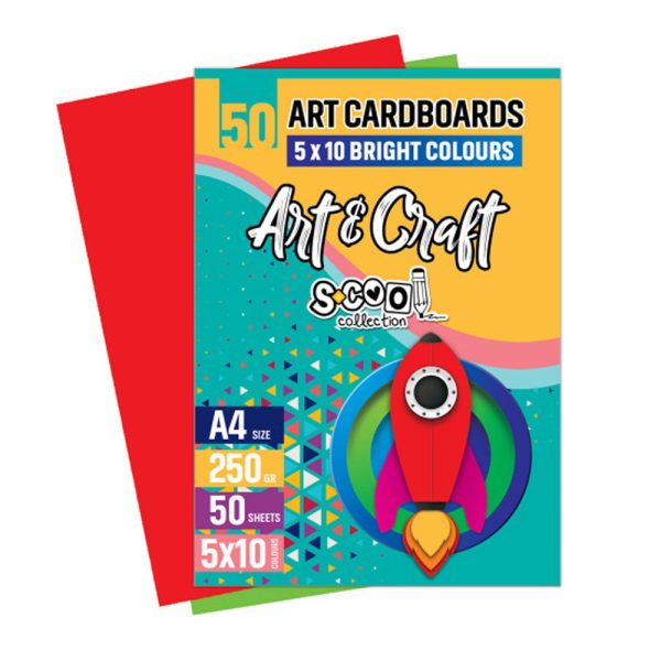 Carton color A4, 250g, 50 coli, 10 culori/set - S-COOL - imagine 2