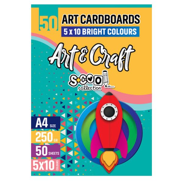Carton color A4, 250g, 50 coli, 10 culori/set - S-COOL - imagine 3