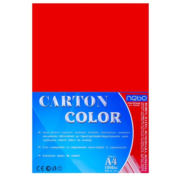 Carton color A4 250g Set 100 - NEBO - imagine 2