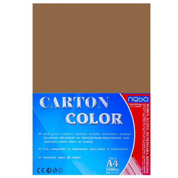 Carton color A4 250g Set 100 - NEBO - imagine 14