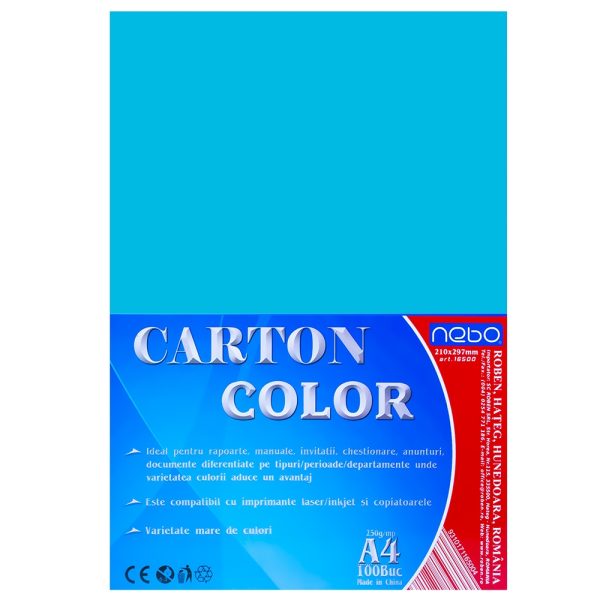 Carton color A4 250g Set 100 - NEBO - imagine 3