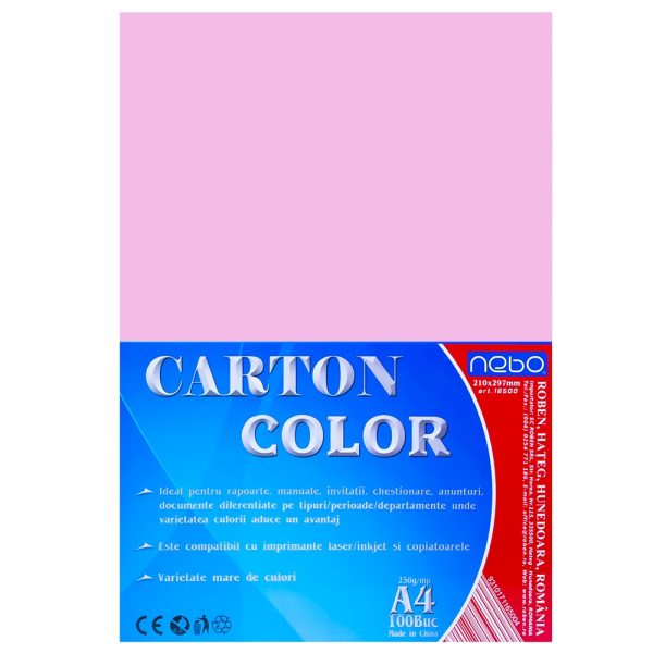 Carton color A4 250g Set 100 - NEBO - imagine 4