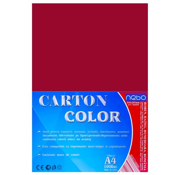 Carton color A4 250g Set 100 - NEBO - imagine 5