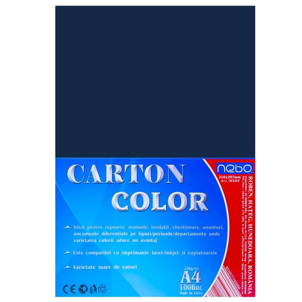 Carton color A4 250g Set 100 - NEBO - imagine 6