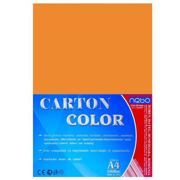 Carton color A4 250g Set 100 - NEBO - imagine 7