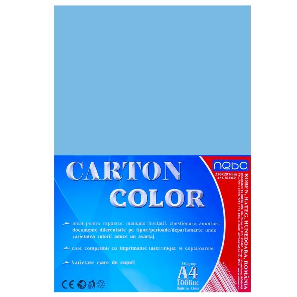 Carton color A4 250g Set 100 - NEBO - imagine 8