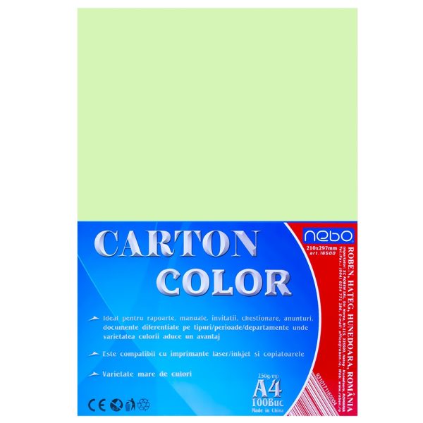 Carton color A4 250g Set 100 - NEBO - imagine 10