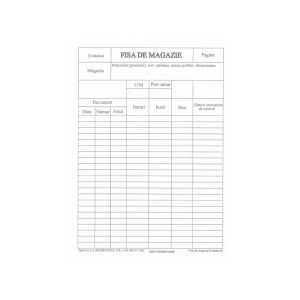 Fisa de magazie A5, carton velin, 100/bloc