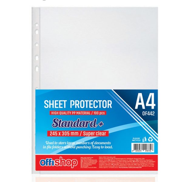 Folie protectie A4, Super Clear, 100 mic, 100 buc/set - OFFISHOP - imagine 2