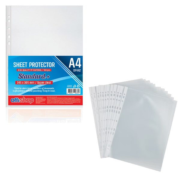 Folie protectie A4, Super Clear, 100 mic, 100 buc/set - OFFISHOP - imagine 4