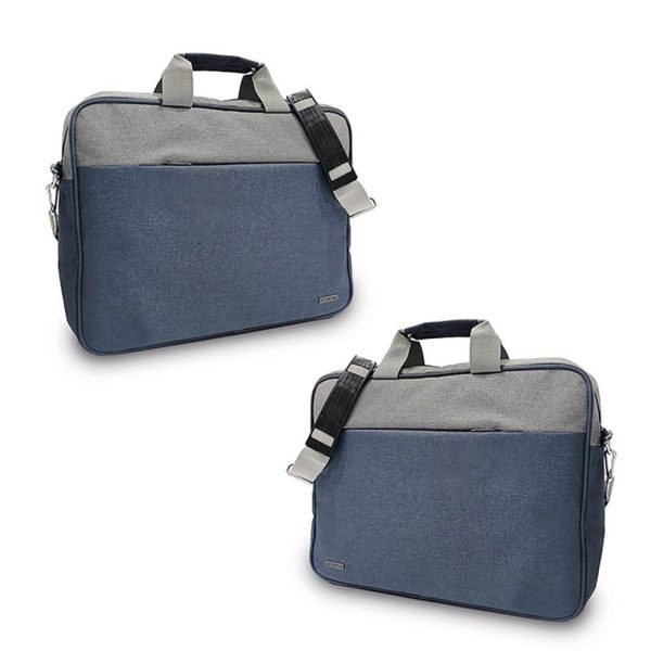 Geanta laptop, albastru/gri, 39x7x30 cm - OFFISHOP - imagine 3