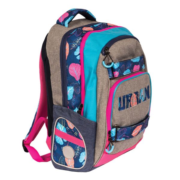 Ghiozdan anatomic compartiment laptop, URBAN FLOWERS, 46x31x16 cm - S-COOL - imagine 2