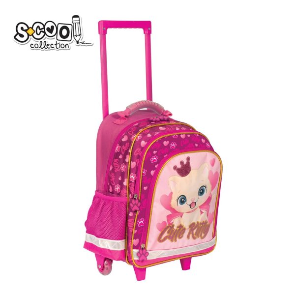 Ghiozdan trolley CUTE KITTY, 38x29x14 cm - S-COOL - imagine 2