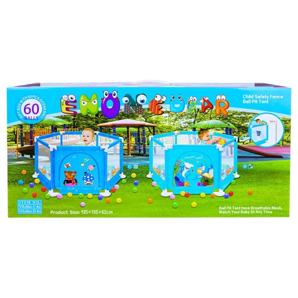 Tarc de joaca, baieti + 50 mingiute, 135x135x62.6 cm - imagine 2