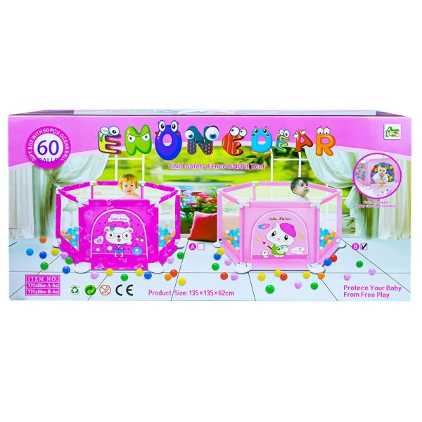Tarc de joaca, fete + 50 mingiute, 135x135x62.6 cm - imagine 2