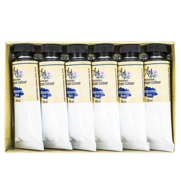 Tempera Art, ALBASTRU REGAL, 45ml, 6 buc/set - ARTLINE - imagine 2