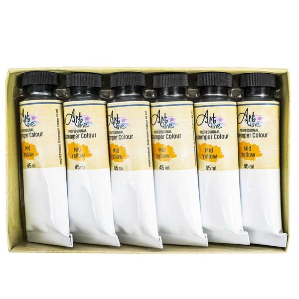 Tempera Art, GALBEN, 45ml, 6 buc/set - ARTLINE - imagine 2