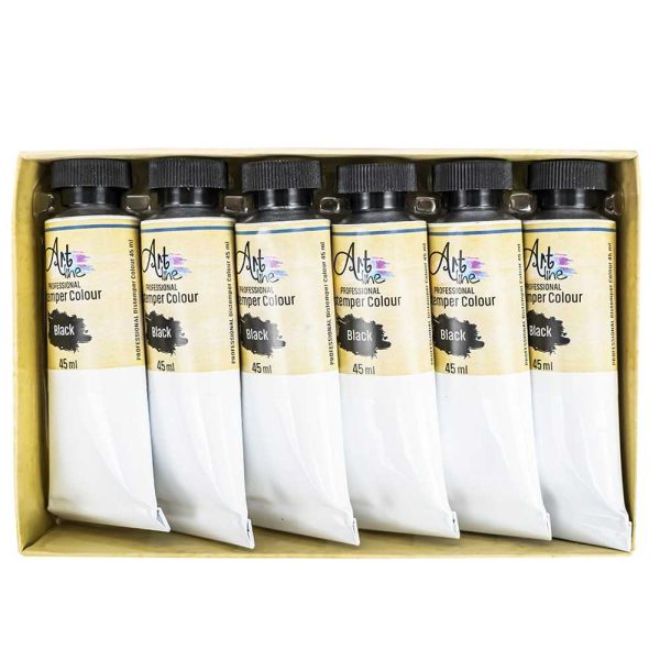 Tempera Art, NEGRU, 45ml, 6buc/set - ARTLINE - imagine 2