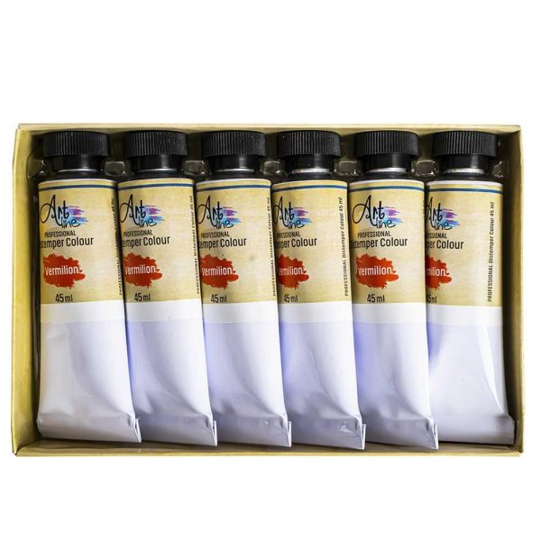 Tempera Art, ROSU, 45ml, 6 buc/set - ARTLINE - imagine 2