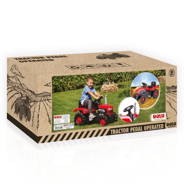 Tractor cu pedale, rosu, 53x83x45 - Dolu - imagine 4
