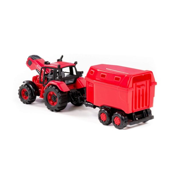Tractor cu remorca animale, 40x11.5x17 cm, Polesie - imagine 4