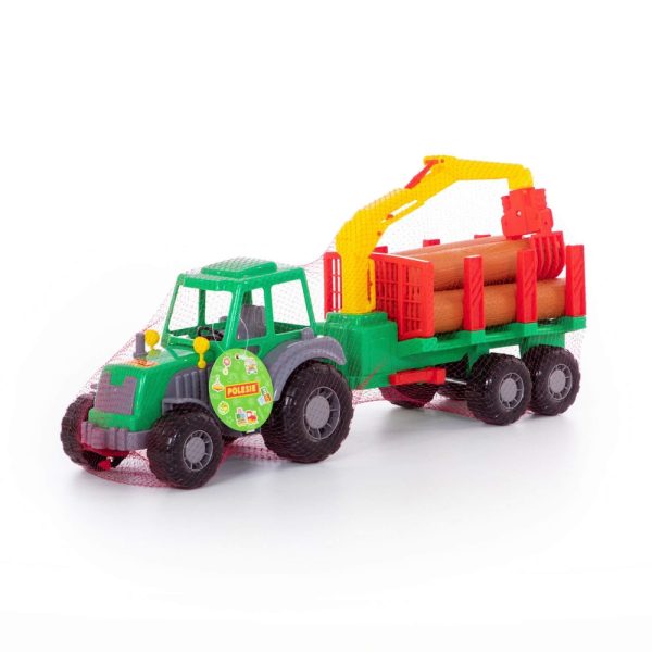 Tractor cu remorca + lemne - Altay, 61x17x25 cm, Polesie - imagine 5