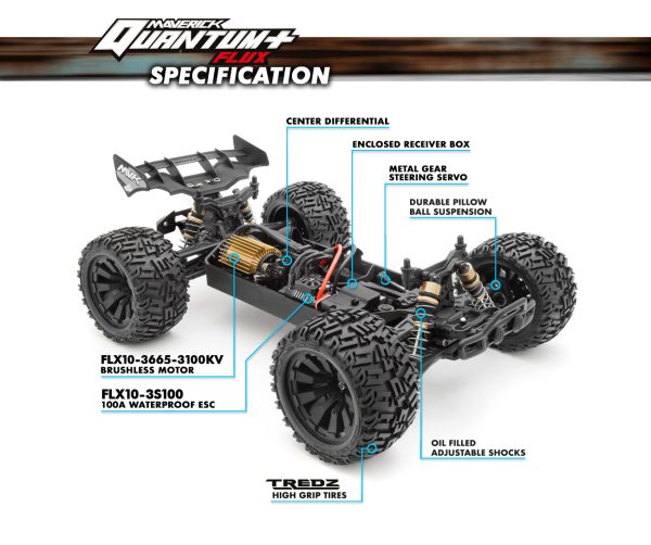 Automodel Maverick Quantum+ XT FLUX PLUS 1/10 Brushless Albastru RTR RC - imagine 8