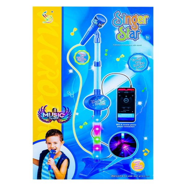 Microfon cu baterii si suport, pentru baieti - imagine 3