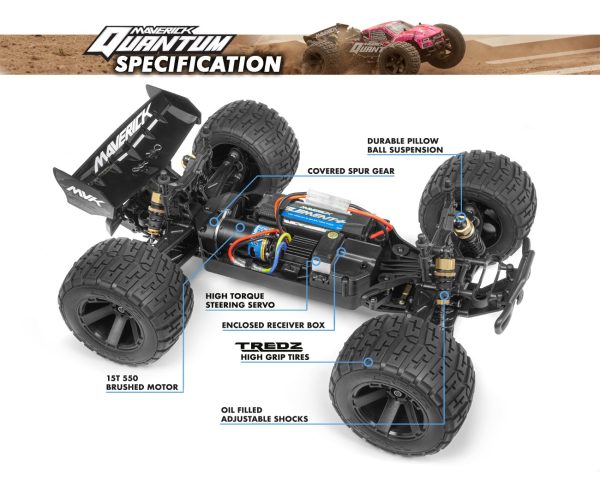 Automodel Maverick Quantum XT 1/10 Brushed Albastru - imagine 8