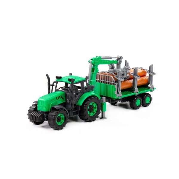 Tractor cu remorca lemne - Progresso, 40x11.5x17  cm, Polesie - imagine 2
