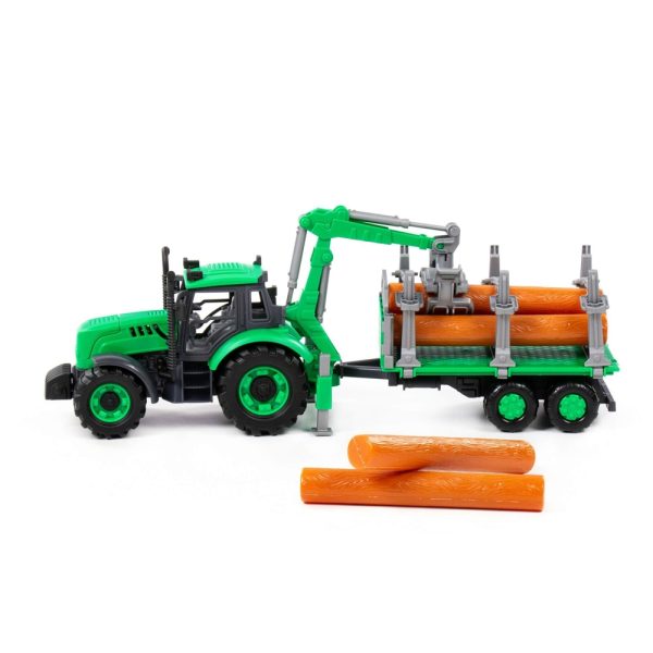 Tractor cu remorca lemne - Progresso, 40x11.5x17  cm, Polesie - imagine 3