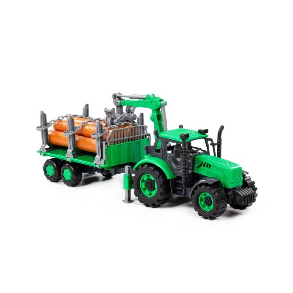 Tractor cu remorca lemne - Progresso, 40x11.5x17  cm, Polesie - imagine 6