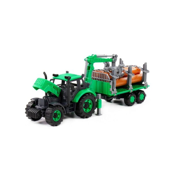 Tractor cu remorca lemne - Progresso, 40x11.5x17  cm, Polesie - imagine 7