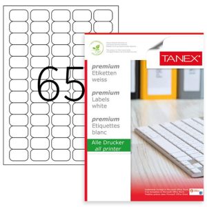 Etichete 38,1x21.2mm, 65/A4, 100/top, colturi rotunde - TANEX