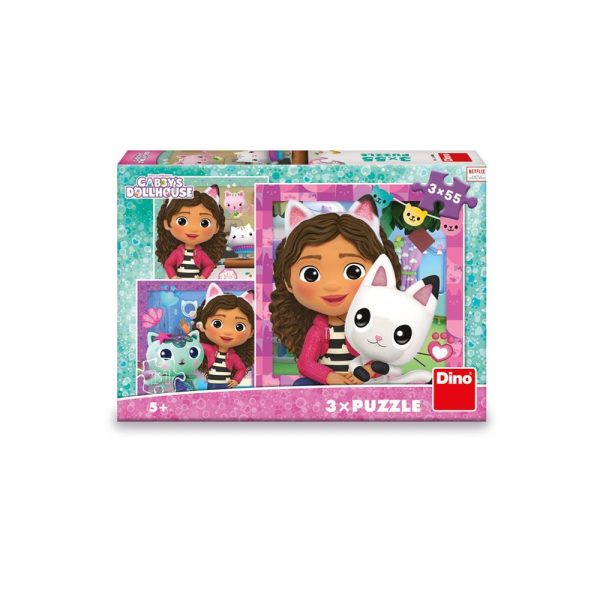 Puzzle Gabby si prietenii, 3x55 piese - DINO TOYS - imagine 2