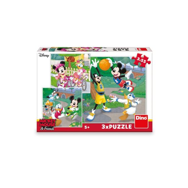Puzzle 3x55 piese, Mickey si Minnie - DINO TOYS - imagine 2