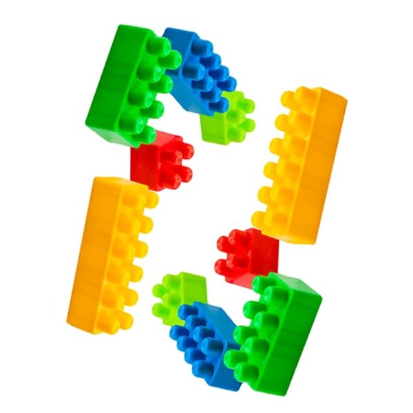 Cuburi constructii, multicolore, 136 piese/ghiozdan - ROBENTOYS - imagine 4