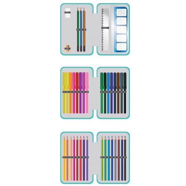 Penar echipat, 3 fermoare, 39 piese, UNICORN - S-COOL - imagine 2